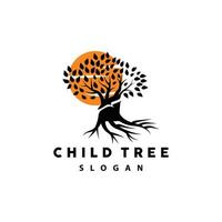 träd logotyp, liv balans utbildning vektor, lyxig elegant enkel träd design, lekplats illustration ikon vektor