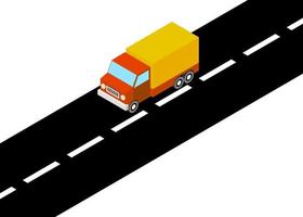 Ladung LKW Transport. schnell Lieferung oder logistisch Transport. isometrisch Projektion 3d Illustration vektor