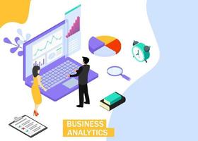 företag analys begrepp. företag finansiera och industri. isometrisk utsprång. vektor illustration. eps 10