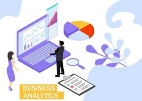 Geschäft Analytik Konzept. Geschäft Finanzen und Industrie. isometrisch Projektion. Vektor Illustration. eps 10