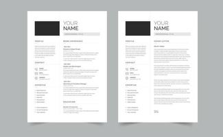 minimalistisk återuppta layout, återuppta och omslag brev, a4 återuppta vektor