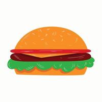 köstlich klassisch amerikanisch burger.straße schnell Essen Vektor Hand gezeichnet Illustration.