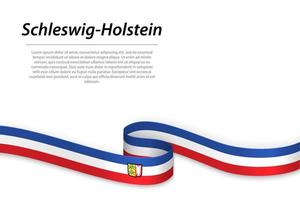 winken Band oder Banner mit Flagge von schleswig-holstein vektor