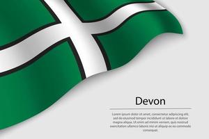 Welle Flagge von Devon ist ein Bezirk von England. Banner oder Band vektor