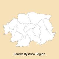 hoch Qualität Karte von Banska bystrica Region ist ein Provinz von Slowakei vektor