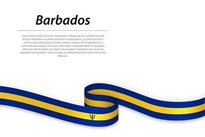 viftande band eller banderoll med flagga Barbados vektor