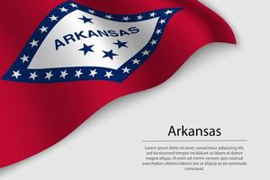 Welle Flagge von Arkansas ist ein Zustand von vereinigt Zustände. vektor