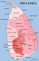 detailliert Karte von sri Lanka vektor