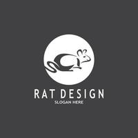 råtta svart silhuett logotyp vektor illustration