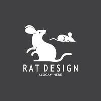 Ratte schwarz Silhouette Logo Vektor Illustration