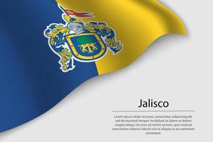 Welle Flagge von Jalisco ist ein Region von Mexiko vektor