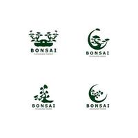 bonsai träd växt vektor logotyp illustration