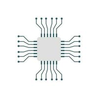 Zentralprozessor zum Computer und Smartphone Symbol im eben Stil. Prozessor Chipsatz Vektor Illustration auf isoliert Hintergrund. Mikrochip Zeichen Geschäft Konzept.