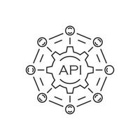 api ikon i platt stil. programvara integration vektor illustration på isolerat bakgrund. algoritm programmering tecken företag begrepp.