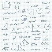 Hand gezeichnet Mathematik Symbole Symbol im eben Stil. Mathematik Formel Vektor Illustration auf isoliert Hintergrund. Schule Bildung Zeichen Geschäft Konzept.