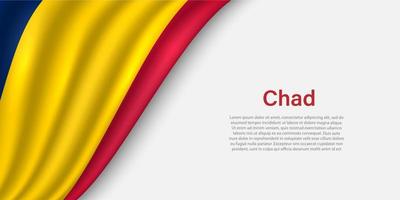 Welle Flagge von Tschad auf Weiß Hintergrund. vektor