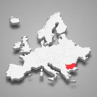 bulgarien Land plats inom Europa 3d Karta vektor