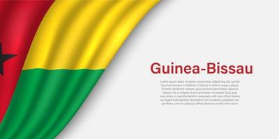 Welle Flagge von Guinea-Bissau auf Weiß Hintergrund. vektor