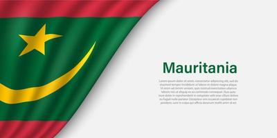 Welle Flagge von Mauretanien auf Weiß Hintergrund. vektor