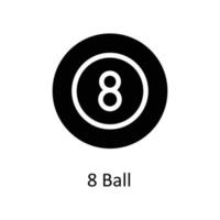 8 Ball Vektor solide Symbole. einfach Lager Illustration Lager