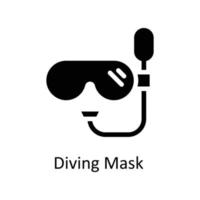 dykning mask vektor fast ikoner. enkel stock illustration stock