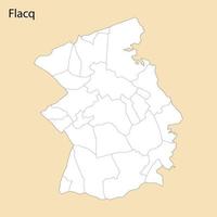 hoch Qualität Karte von flacq ist ein Region von Mauritius vektor