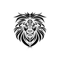 vektor logotyp terar lejon i svartvit svart och vit.