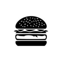 Vektor Burger Logo mit ein schwarz und Weiß Design.
