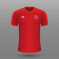 realistisch Fußball Hemd ,China Zuhause Jersey Vorlage zum Fußball Bausatz. vektor