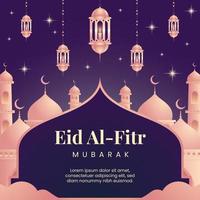 eid al fitr Mubarak Gradient Illustration vektor