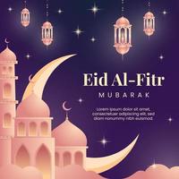 eid al fitr Mubarak Gradient Illustration vektor