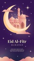 eid al fitr Mubarak Sozial Medien Geschichte Vorlage mit Gradient Illustration vektor