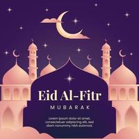 eid al fitr Mubarak Gradient Illustration vektor