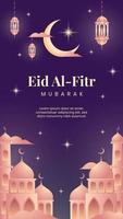 eid al fitr Mubarak Sozial Medien Geschichte Vorlage mit Gradient Illustration vektor