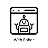 Netz Roboter Vektor Gliederung Symbole. einfach Lager Illustration Lager