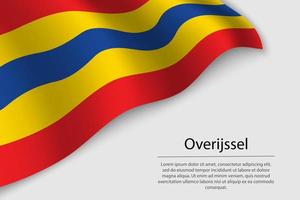 Welle Flagge von overijssel ist ein Provinz von Niederlande. Banner oder vektor