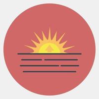 Symbol Sonnenaufgang. Wetter Elemente Symbol. Symbole im Farbe Kamerad Stil. gut zum Drucke, Netz, Smartphone Anwendung, Poster, Infografiken, Logo, Zeichen, usw. vektor