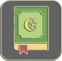 Symbol das heilig Koran. islamisch Elemente von Ramadan, eid al fitr, eid al Adha. Symbole im geprägt Stil. gut zum Drucke, Poster, Logo, Dekoration, Gruß Karte, usw. vektor