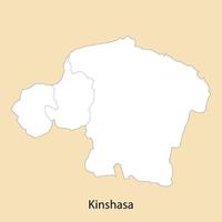 hoch Qualität Karte von Kinshasa ist ein Region von DR Kongo vektor