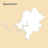 hög kvalitet Karta av sibenik-knin är en område av kroatien vektor