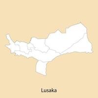 hoch Qualität Karte von lusaka ist ein Region von Sambia vektor