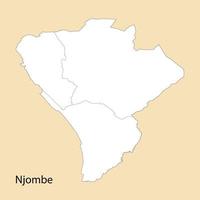 hoch Qualität Karte von njombe ist ein Region von Tansania vektor