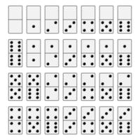 Domino Stein einstellen mit mit anders Zahlen von Punkte isoliert vektor