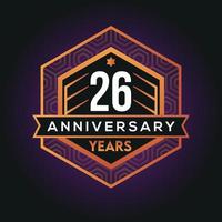 26 .. Jahr Jahrestag Feier abstrakt Logo Design auf Vorteil schwarz Hintergrund Vektor Vorlage