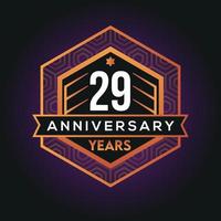29: e år årsdag firande abstrakt logotyp design på vantage svart bakgrund vektor mall