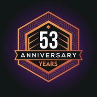 53 .. Jahr Jahrestag Feier abstrakt Logo Design auf Vorteil schwarz Hintergrund Vektor Vorlage