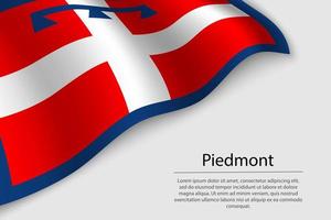 Vinka flagga av piedmont är en område av Italien. vektor