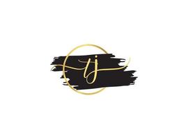 feminin tj Unterschrift Logo, Initiale tj Mode Brief Logo Design vektor