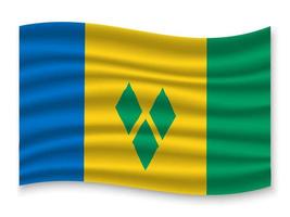 3d winken Flagge . Vektor Illustration