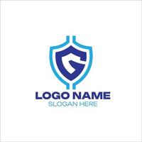 brev g skydda logotyp för vakt säkerhet vektor